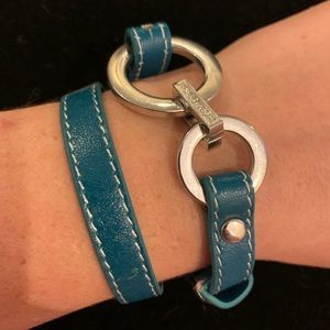 Lia Sophia leather wrap bracelet in turquoise